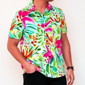 NWOT Malia Fiji Men’s Tropicana -Short Sleeve Shirt Size L